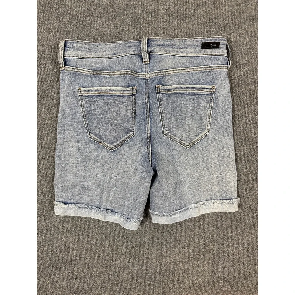 Liverpool Los Angeles Walking Shorts 6/28 Light Wash Denim Jean Cuff Stretch - Picture 7 of 8